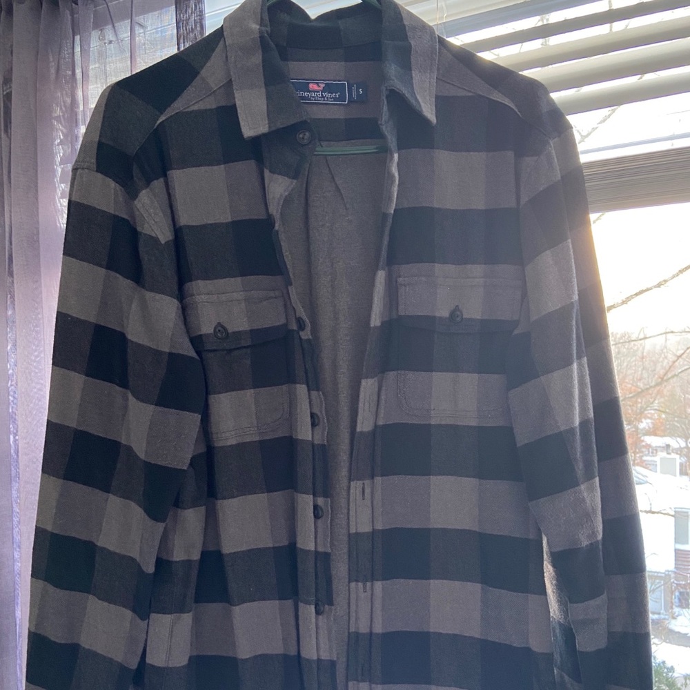 Men’s Vineyard Vines Black Grey Checkered Flannel
